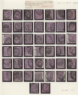 Großbritannien: 1870, 6d. Mauve Wm Spray, Plate 9, Assortment Of 44 Used Stamps. SG 109 (44), £3960. - Andere & Zonder Classificatie