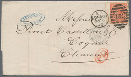 Großbritannien: 1870/1871, Perfins"C.DEVAUX&CO LONDON", Group Of 20 Lettersheets To France Bearing 3 - Altri & Non Classificati