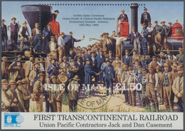 Großbritannien - Isle Of Man: 1992, First Transcontinental Railroad Of USA £1.50 In A Lot With 80 Mi - Man (Eiland)