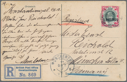Britische Post In Der Türkei: 1884/1922, Lot Of Eleven Covers/cards/used Stationeries (plus Two Fron - Altri & Non Classificati