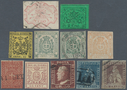 Altitalien: 1952-67: Group Of 11 Better Stamps Including Papal State 1sc. Used (signed Vespermann BP - Collections