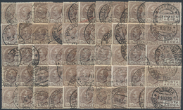 Italien: 1927, Air Mail 1,20 Lire Brown, 50 Stamps Used, Sassone Catalogue Value 7.500,- - Colecciones