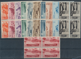 Italien: 1934, Military Medal, Lot Of Eleven Blocks Of Four Unmounted Mint (toned Gum): Michel Nos. - Colecciones