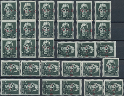 Italien: 1944, Republika Sociale "G.N.R." Issue 15 C. Greenish Grey 60 Stamps Mint Never Hinged Stri - Colecciones