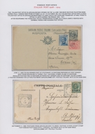 Italienische Post In Der Levante: 1908/1914, Exhibit On Five Album Pages, Comprising Seven Covers/ca - Emissioni Generali