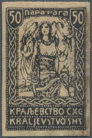 Jugoslawien: 1920, Dinar Currency Design "Yugoslavia", Specialised Assortment Of Apprx. 100 Stamps, - Lettres & Documents