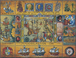 Jugoslawien: 1992, Europa-CEPT ‚500 Years Discovery Of America‘ In A Lot With About 40 Miniature She - Cartas & Documentos