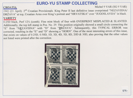 Kroatien: 1941, Overprints Incl. Postage Dues, Specialised Mint Assortment Of Apprx. 248 Stamps (mai - Croazia