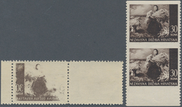 Kroatien: 1941/1942, Definitives "Pictorials", 30k. Brown-black "Harvesting", Specialised Assortment - Croatia