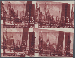 Kroatien: 1941/1942, Definitives "Pictorials", 3k. Carmine Brown "Osijek Cathredal", Specialised Ass - Croatie