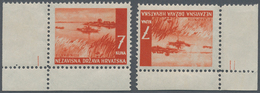 Kroatien: 1941/1942, Definitives "Pictorials", 7k. Brownish Red "River Sava", Specialised Assortment - Kroatië