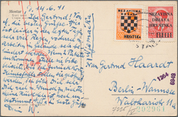 Kroatien: 1941/1944, Lot Of 46 Cards Incl. 28 Used Stationeries (some Of Them Uprated), Showing A Ni - Kroatië