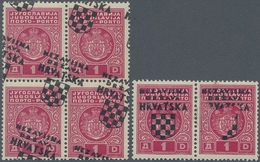 Kroatien - Portomarken: 1941, Overprints, Specialised Assortment Of 23 Stamps Showing Specialities L - Kroatië