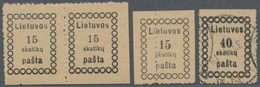 Litauen: 1918-19 Specialized Collection Of More Than 320 Stamps From The First Vilnius And The Three - Litouwen