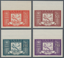 Monaco: 1946, Airmail Definitives (airplane Douglas DC3) Complete Set Of Four In A Lot With 50 IMPER - Gebraucht