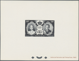 Monaco: 1956, Royal Wedding, Airmail 500fr. As Epreuve D'artiste In Black, Lot Of Ten Pieces. Maury - Usados