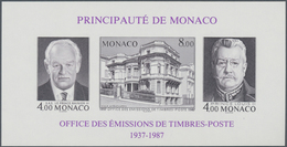 Monaco: 1987, 50 Years Office For Stamp Issues In A Lot With 65 IMPERFORATE Miniature Sheets, Mint N - Gebraucht