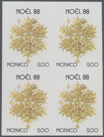 Monaco: 1988, Christmas 2.00fr. ‚Christmas Star‘ In A Lot With 200 IMPERFORATE Stamps Mostly In Larg - Usados