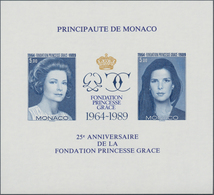 Monaco: 1989, 25 Years Of Princess-Gracia-Foundation In An INVESTMENT LOT With 125 IMPERFORATE Minia - Used Stamps