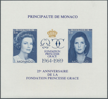 Monaco: 1989, Gracia Patricia Foundation, Souvenir Sheet IMPERFORATE, 100 Pieces Unmounted Mint. Mau - Oblitérés
