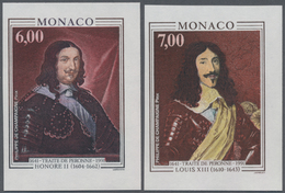 Monaco: 1991, 350 Years Contract Of Peronne Between France And Monaco Set Of Two (paintings From Cha - Oblitérés