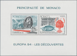 Monaco: 1991/1994. Big Stock SPECIAL PRINTINGS. Included Are: 1991 "European Space Flight" (Michel # - Used Stamps