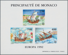 Monaco: 1992, Europa-CEPT '500 Years Discovery Of America' Lot With Three IMPERFORATE Special Miniat - Oblitérés