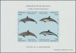 Monaco: 1992, Whales (1st. Issue) In A Lot With 65 IMPERFORATE Miniature Sheets, Mint Never Hinged A - Used Stamps