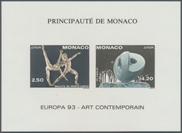 Monaco: 1993, Europa-Cept (Contemporay Art), Bloc Speciaux IMPERFORATE, 100 Pieces Unmounted Mint. M - Used Stamps