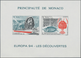 Monaco: 1994, Cept "Explorations", Bloc Speciaux Imperforate, 39 Pieces Mint Never Hinged. Maury BS2 - Oblitérés
