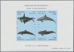 Monaco: 1994, Whales And Dolphins (3rd Issue) In A Lot With 60 IMPERFORATE Miniature Sheets, Mint Ne - Gebraucht