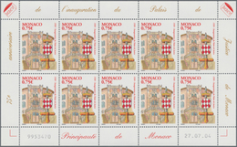 Monaco: 2004, 0.75 € Palace Of Justice, 770 Complete Sheets With 7.700 Stamps Mint Never Hinged. Mic - Usados
