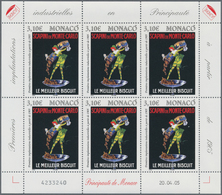 Monaco: 2005, 0.77, 2.50, 3.10 € Historical Advertising Posters, 7.700 Sets In Sheets Of Six Stamps - Usados