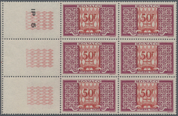 Monaco - Portomarken: 1950, Postage Due ‚ornaments‘ 50fr. Red/lilac-rose In A Lot With 18 Stamps Inc - Postage Due