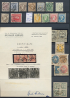 Österreich: 1850/1900, Lot Dabei U.a. Michel 3 Geripptes Papier Im 3er-Streifen (eine Marke Beschädi - Collections