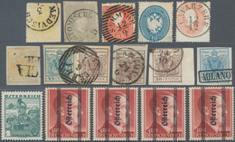 Österreich: 1850/1945, Dubletten Auf Fünf Großen Steckkarten Mit Etlichen Besseren Ausgaben U.a. Rei - Collections