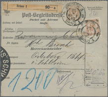 Österreich: 1902/1907, Ca. 36 Post-Begleitadressen Mit Zusatzfrankatur, Mit Vielen Verschiedenen Ste - Sammlungen