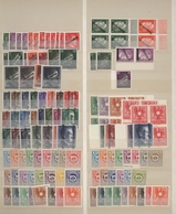 Österreich: 1945/1995, Postfrischer Lagerbestand Im Steckbuch, Dabei Schöner Teil Aufdrucke Mit Gitt - Collections