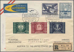 Österreich: 1948/1958, Vielseitige Partie Von Ca. 48 Besseren Briefen Und Karten, Fast Alles FLUGPOS - Colecciones
