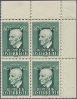 Österreich: 1949, Anton Bruckner 40 Gr. Grün Bestand Von 140 Marken Dabei Auch Einige Viererblocks, - Collections