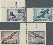 Österreich: 1953, Flugpost Vögel Bestand Von Vier Werten In Unterschiedl. Mengen Dabei 1 S. (16), 3 - Collections