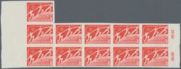 Österreich: 1955, 1 Sch. Gewerkschaftskongreß, Ungezähnter Probedruck In Orangerot, Engros-Partie Vo - Collections