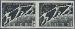 Österreich: 1955, 1 Sch. Gewerkschaftskongreß, Ungezähnter Probedruck In Schwarz, Partie Von Zwölf W - Colecciones