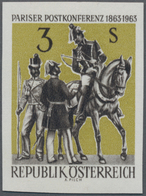 Österreich: 1963, 3 Sch. Postkonferenz Per Neunmal Ungezähnt, Dabei Zwei 4er-Blocks, Postfrisch. MiN - Sammlungen
