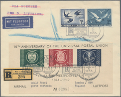 Österreich - Flugpost: 1950/1974, UPU-Adresszettel, Partie Von Fünf Belegen Sowie Fünf Lose Exemplar - Sonstige & Ohne Zuordnung