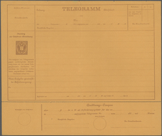 Österreich - Ganzsachen: 1876/1916 Neun Ungebrauchte Telegrammblätter, Dabei TB2 30 Kr. Oliv Auf Rah - Other & Unclassified