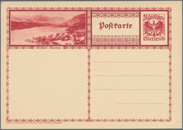 Österreich - Ganzsachen: BILDPOSTKARTEN: 1927, Wappenadler 24 Gr. Dunkelrotbraun Komplette Serie Mit - Otros & Sin Clasificación