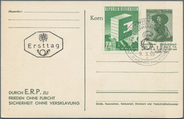 Österreich - Ganzsachen: 1947/1959 (ca.), Inter. Bestand Mit 37 Ganzsachen Mit Vielen Privatganzsach - Altri & Non Classificati