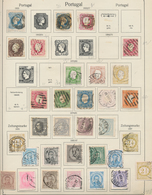 Portugal: 1853/1958, Collection On Old Text Form Pages Mostly Used From The Beginning With Many Bett - Other & Unclassified