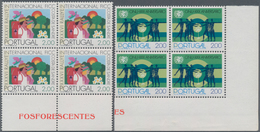 Portugal: 1975, Accumulation Of Four Different Commemorative PHOSPHOR Stamps In Different And Large - Otros & Sin Clasificación